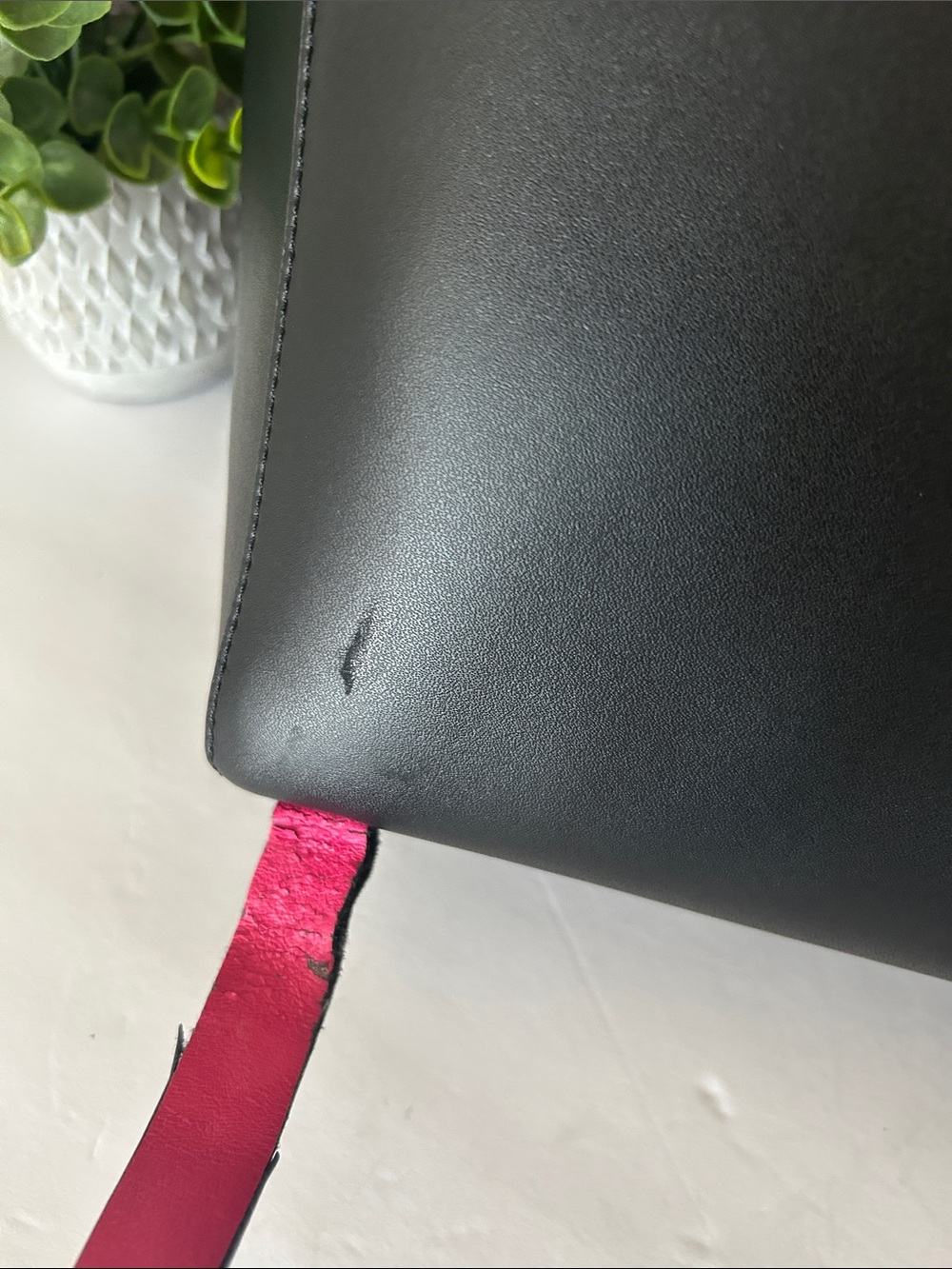 kate spade Black Leather Backpack with Pink Strap Accents - Picture 8 of 17